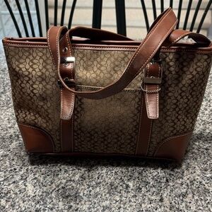 Coach Brown Signature Tote Bag